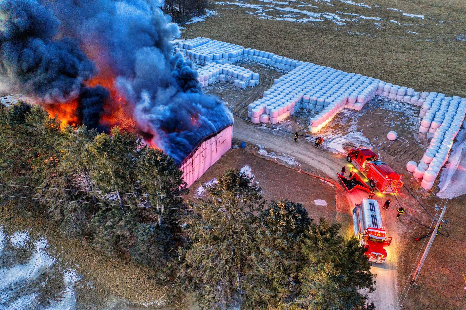 Factory On Fire Scene